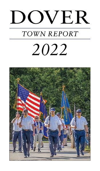 troop of several people marching carrying American and troop flags