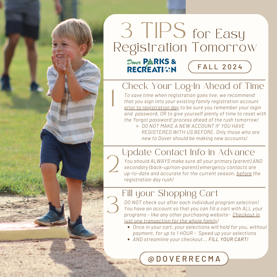 Three tips for easy registration