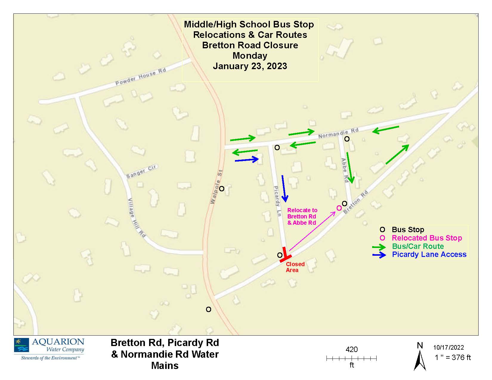 Aquarion-HS Bus Stops-January-23-2023