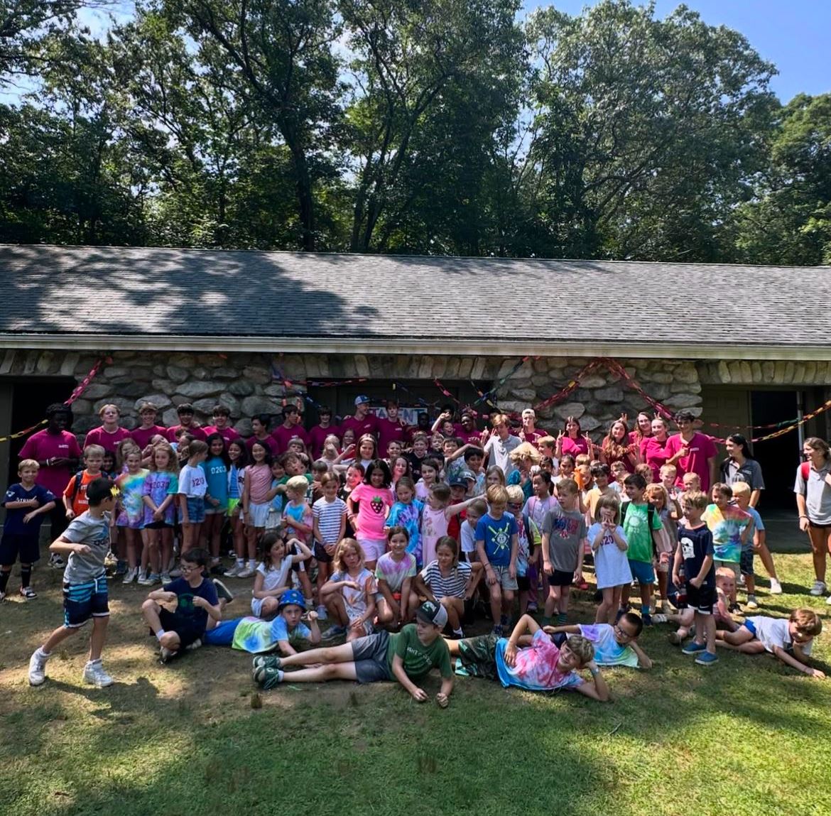 Photo of Summer Club Group with counselors and children Photo of Summer Club Group with counselors and children
